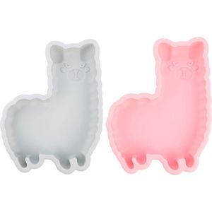 HEMOTON Fondant Silicone Mould Alpaca 3D Silicone Baking Mould DIY Craft Mousse Cake Chocolate Sweets Fondant Jelly Pudding Soap Candles Tool Baking Mould 2 Pieces Random Colour