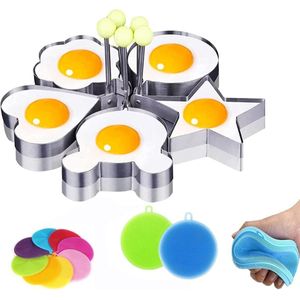 Vorm Omeletvorm Bloem Ster Hart Roestvrij Staal Handvat Eieren Pannenkoeken - Creatieve Keukenaccessoires