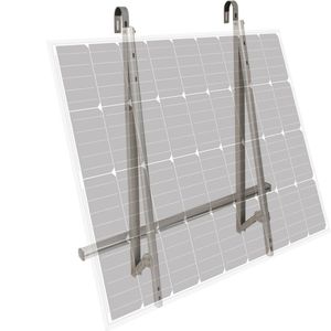 UnqSpply - 3 in 1 Aluminium Zonnepaneel montageset - Bevestigingsset voor Balkon, Tuin, Muur en Platdak - Beugel voor 1 Zonnepaneel 275Wp tot 450Wp - Zonnepaneel frame houder Montage Set - Beugel voor Balkon Energiecentrale - Frame voor zonnepanelen