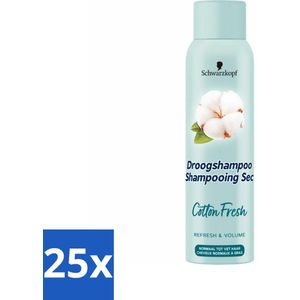 25 x Schwarzkopf Droogshampoo Cotton Fresh 150 ml - Vegan - Droogshampoo Schwarzkopf
