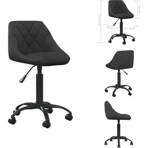vidaXL Bureaustoel - Verstelbaar - Fluweel - Zwart - 44x46x(67.5-79)cm - Bureaustoel