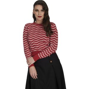 Banned - Sweet Stripes Gebreide trui - XL - Rood