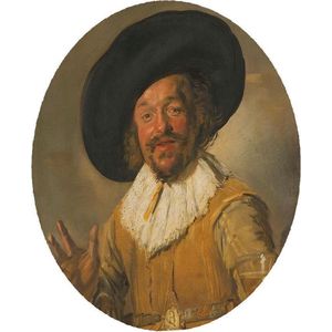 De vrolijke drinker, Frans Hals - Foto op Behangcirkel - ⌀ 80 cm