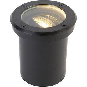 QAZQA delux - Moderne Grondspot - 1 lichts - Ø 13 cm - Zwart - Buitenverlichting