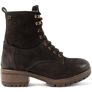 Lazamani - Kia Dames Veterboots Leer Black - Maat 37