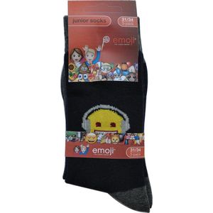 Emoji jongenssokken- Multipack 2x 3 paar kousen - maat 31/34 - leuke smiley print - multicolor