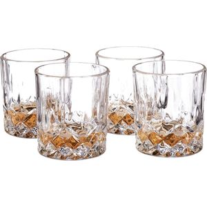 Relaxdays Whiskyglazen set 4 stuks whiskeyglazen kristalglas 200 ml whiskyglas