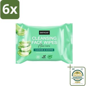Sence - Aloë Vera - Gezichtsreinigingsdoekjes - Verzachtend - 20 Doekjes - Voordeelverpakking - 6 stuks - Aloë vera - Micellaire technologie