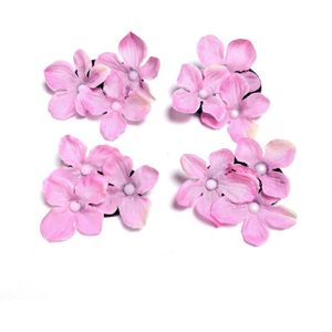 4 x Kleine Tai Dai Bloemen Clicks diameter 5 cm - Valentijn - cadeautje - haarclip - haarschuifje - gala en bruiloft - haarmode - bloemetjes - moederdag - verjaardag - huwelijk - haarspeld - kinderen