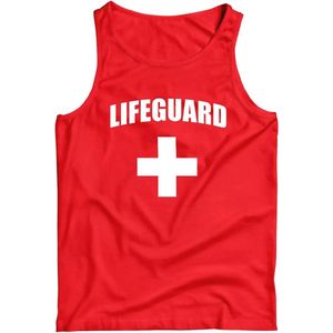 Tanktop voor heren Badmeester Uniform Kostuum - Wit of Rood