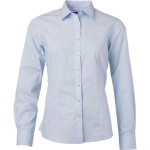 James and Nicholson Dames/dames Poplin-shirt met lange mouwen (Lichtblauw)