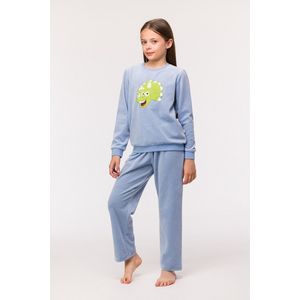 Woody - Pyjama - Lichtblauw - Meisjes - Velours - Dino