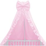 Babybam Hemeltje Ruffle Roze - Babysluier met Ruches - Babyhemeltje voor Wiegje of Ledikant