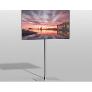 TV vloerstatief SQUARE 150 Design Tv standaard Trendy geborsteld RVS 32-65” - VESA 200x100