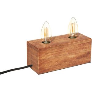 Tafellamp voet - Natuurlijke houten basis vintage Industriële stijl voor Gloeilampen