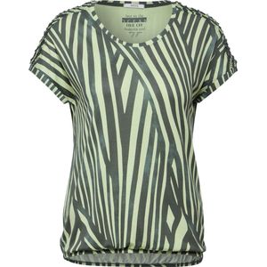 CECIL TOS AOP Shoulder Detail T-shirt Dames T-shirt - cool khaki - Maat L