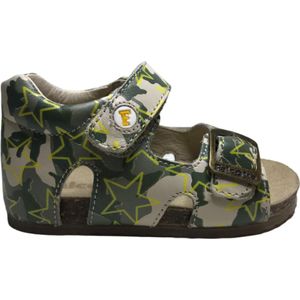 Falcotto gesp velcro gele sterren lederen sandalen Bea Camouflage mt 20