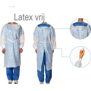 ICP Medical - ISOLATIESCHORT - Wit - Wegwerp Lange Mouwen - Waterafstotend - Medisch Schort