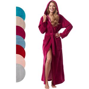 Goodivery - Extra Lange Damesbadjas - Fuchsia - Met Capuchon - Luxueus Comfort