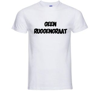 Geen Ruggengraat T-shirt - 100% Katoen - Maat 3XL - Classic Fit - Wit