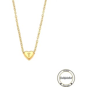 Soraro Initialen Ketting | Letter T | Minimaliste Kettingen Goudkleurig | Goldplated | Goudkleurige Ketting | Cadeau voor Haar | Vrouwen Cadeau | Elegante Kettingen