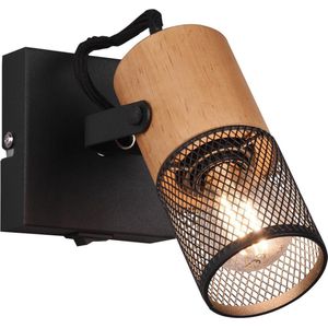 LED Wandspot - Trion Yosh - E14 Fitting - 1-lichts - Vierkant - Mat Zwart - Aluminium