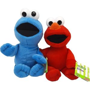 Sesamstraat Knuffel Voordeelset - Elmo en Koekiemonster - Fisher Price - Pluche - 28/30 cm