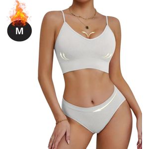 Nivard Lingerie Set Zonder Beugel - Zonder Bandjes - Push-up Bh's - Comfort Beha - Comfortabel - BH - Wit - Maat S