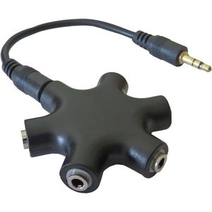 5-voudige audio-verdeler 3,5 mm mini-jack splitter voor meerdere hoofdtelefoons