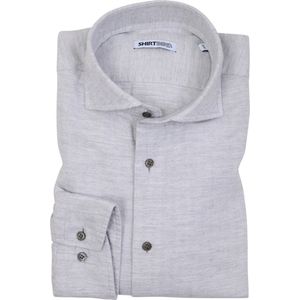 SHIRTBIRD | Kestrel | Overhemd | Licht Grijs | licht Flanel |  100% Katoen | Pre Washed | Strijkvriendelijk | Parelmoer Knopen | Premium Shirts | Maat 43