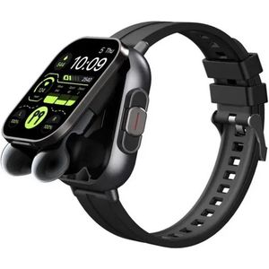 DrPhone - DualX Duo2 - Smartwatch - Zwart - Ingebouwde Oordoppen - Bluetooth 5.3