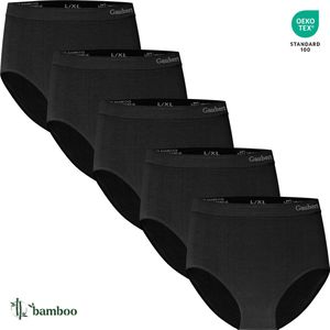 6-Pack Dames Bamboe Naadloos Ondergoed - Hoge Taille Slips - Zwart - Maat S/M - 3102-Black
