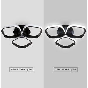 Goeco Plafondlamp - 35cm - Medium - 30W - LED- 3000LM - Acryl -Zwart Vierkant Plafondlamp - 6000K - Koel Wit