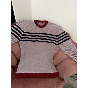 Rode trui met strepen | maat XL