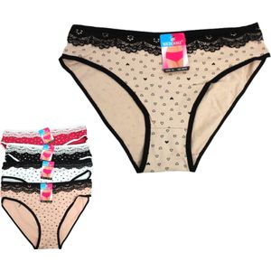 Slips - 3-Pack - 3 Katoenen damesslips - Maat Large