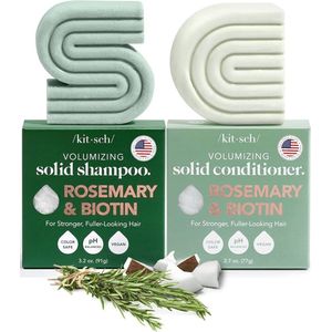 Kitsch Rosemary & Biotin Volumizing Solid Shampoo Bar & Conditioner Bar Combo Pack