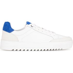 PS Poelman MIKE Heren Sneakers - Wit met blauw combinatie - Maat 45