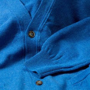 Osborne Knitwear Cardigan met knopen - Lamswol - River - 2XL