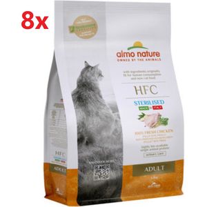 Almo Nature HFC - Katten Droogvoer - Adult Sterilized Kip - 8x1,2kg
