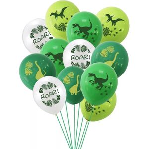 Dinosaurus - Ballonnen - 10 Stuks - Mix - Latex Ballonnen - Versiering - Decoratie - Partijtje - Themafeest - Kinderfeestje - Knoopballonnen - Verjaardag - Birthday