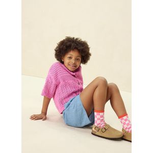 Sissy-Boy - Roze sokken met blokjespatroon