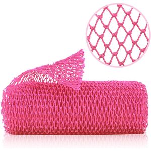 African Net Sponge, authentieke exfoliërende bodyscrubber voor bad en douche, meerdere texturen met zachte, diepe exfoliatie en rijk schuim voor alle huidtypen (roze) Roze