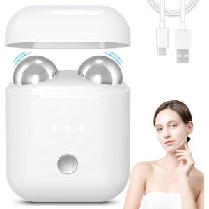 MicroCurrent Gezichtsmassageapparaat, anti-rimpels, EMS-gezichtsmassageapparaat, dubbele kinverwijderaar met 3 intensiteitsmodi voor lifting, anti-rimpel (wit)