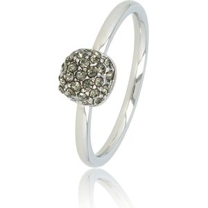 My Bendel Ring zilverkleurig met groene zirkonia steentjes - Fijne ring met groene glasstenen, gemaakt van mooi blijvend edelstaal - Met luxe cadeauverpakking