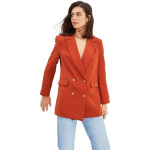 Trendyol Zwart Oversized Gevoerd Geweven Blazerjack Met Knopen Twoaw22Ce0167