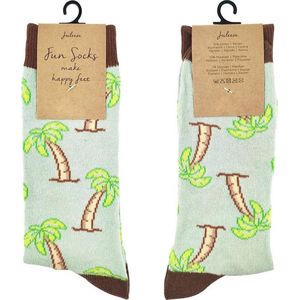 Juleeze Grappige Sokken Unisex maat 39-41 Wit Katoen / polyester Palmbomen Dames Heren Sokken Grappige Sokken