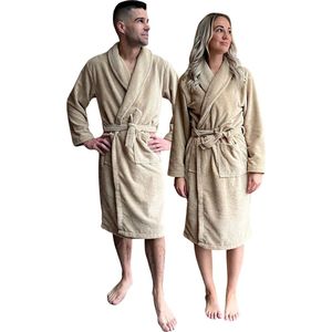 Hotel badjas - Wellness/Sauna - badstof binnenzijde - fluweelzachte buitenkant - luxe - badjas dames - badjas heren - maat L/XL