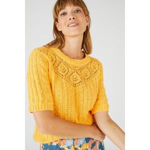 Damart - Pull met gehaakt effect - Dames - Oranje - S
