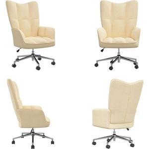 vidaXL Relaxstoel fluweel crèmewit - Relaxstoel - Relaxstoelen - Fauteuil - Fauteuils