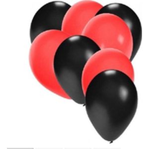 Ballonnenboog - Ballonnen - Zwart / Rood - 12 stuks - 6x Zwart 6x Rood - Knoopballonnen - Halloween - Party ballonnen